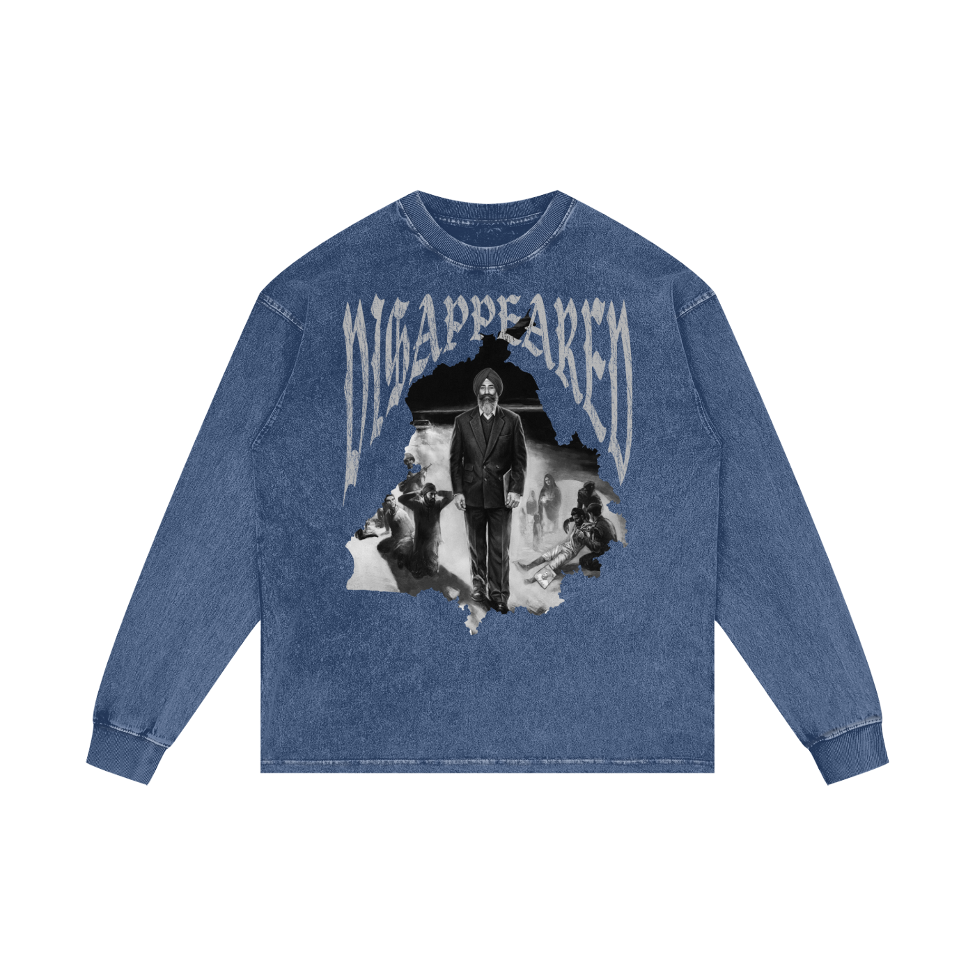 JASWANT SINGH KHALRA DISAPPEARED x Acid Wash Oversize Long Sleeve T-Shirt