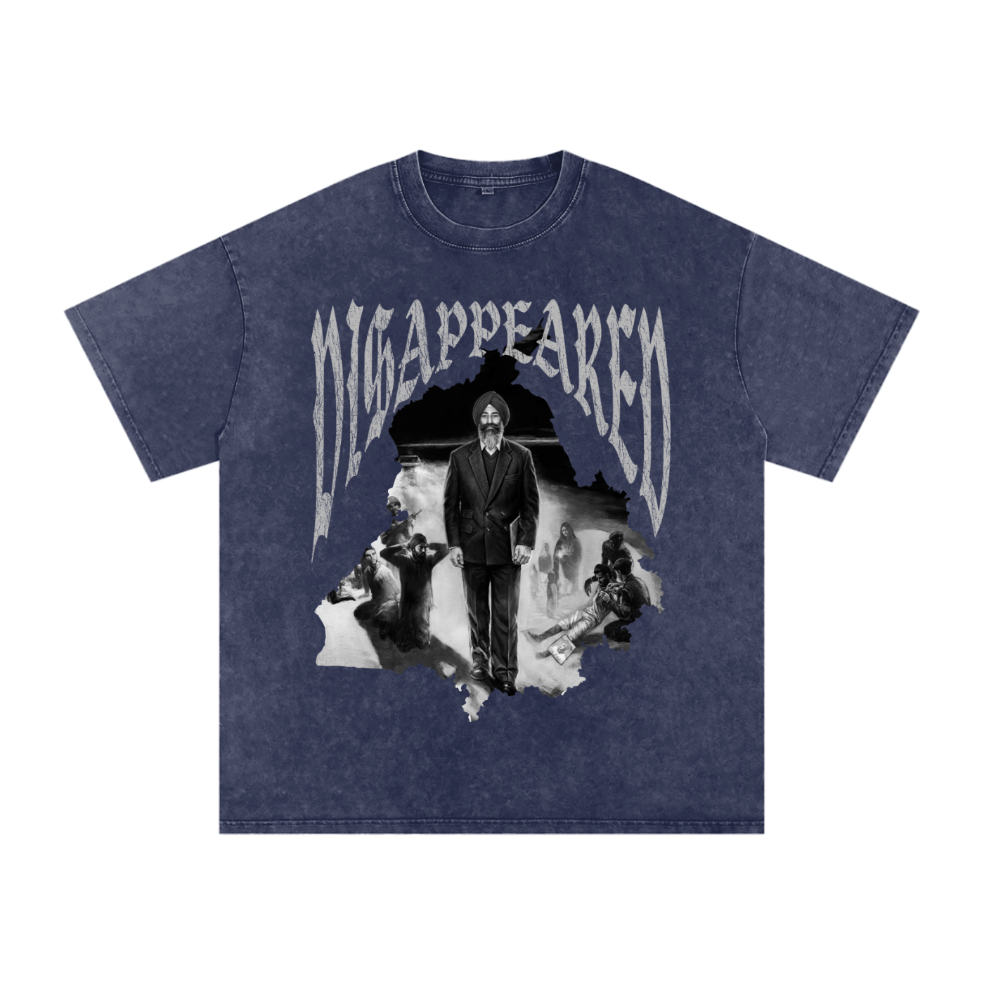 JASWANT SINGH KHALRA DISAPPEARED X  Washed Oversized T-Shirt