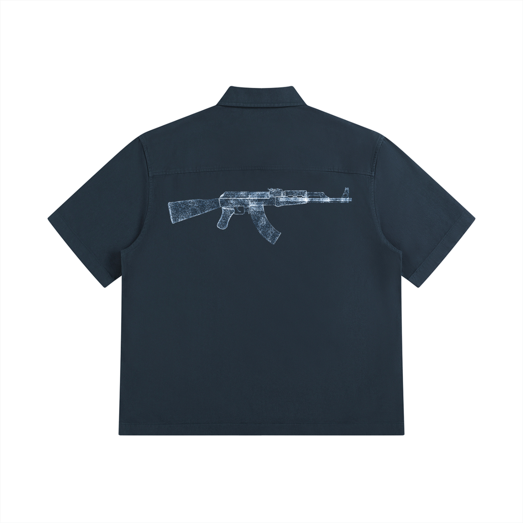 XRAY AK47 X RisenRetro Unisex Boxy Patch Pocket Short Sleeve Shirt