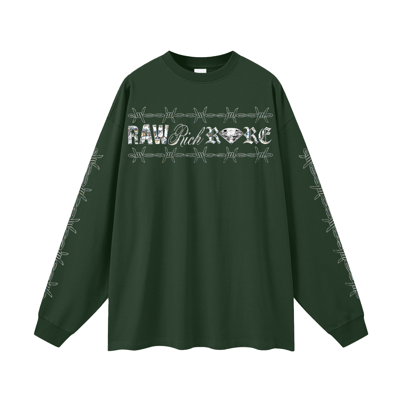RAW RICH RARE X Risen Retro Oversized Unisex Long Sleeve T-Shirt