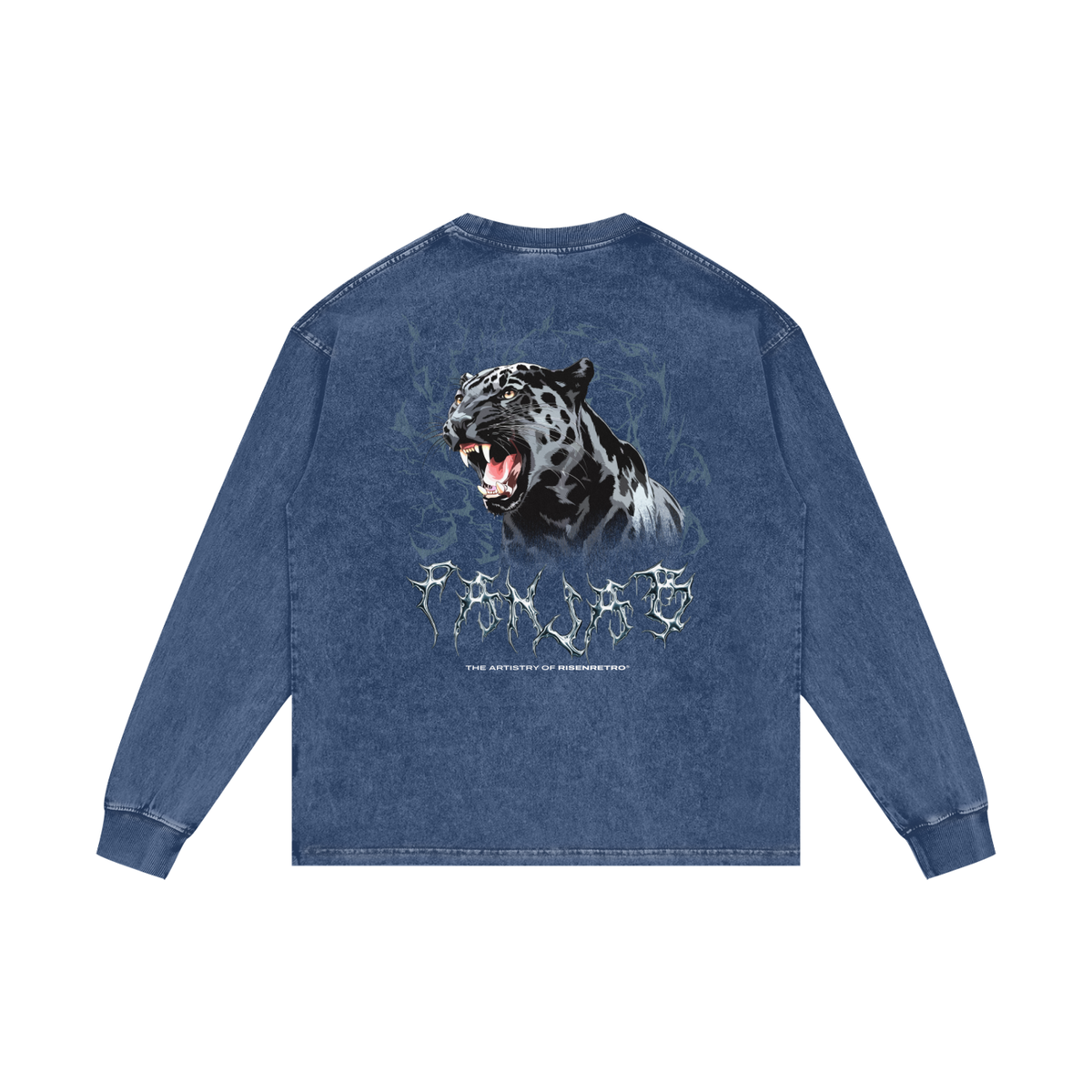 PANJAB Panther Y2K | RisenRetro | Acid Wash Oversize Long Sleeve T-Shirt