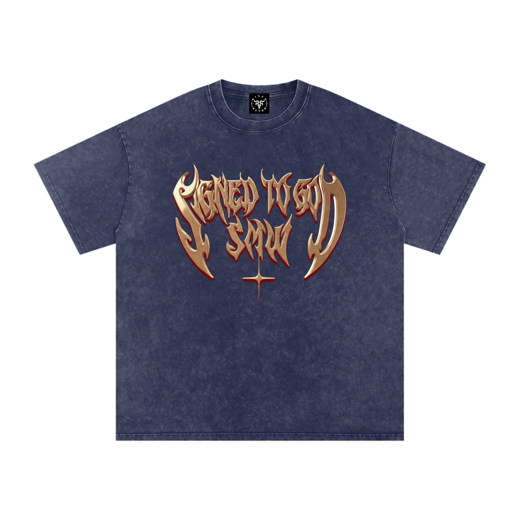 SMW | Signed to God | RisenRetro |Snow Washed Oversized Cotton T-Shirt
