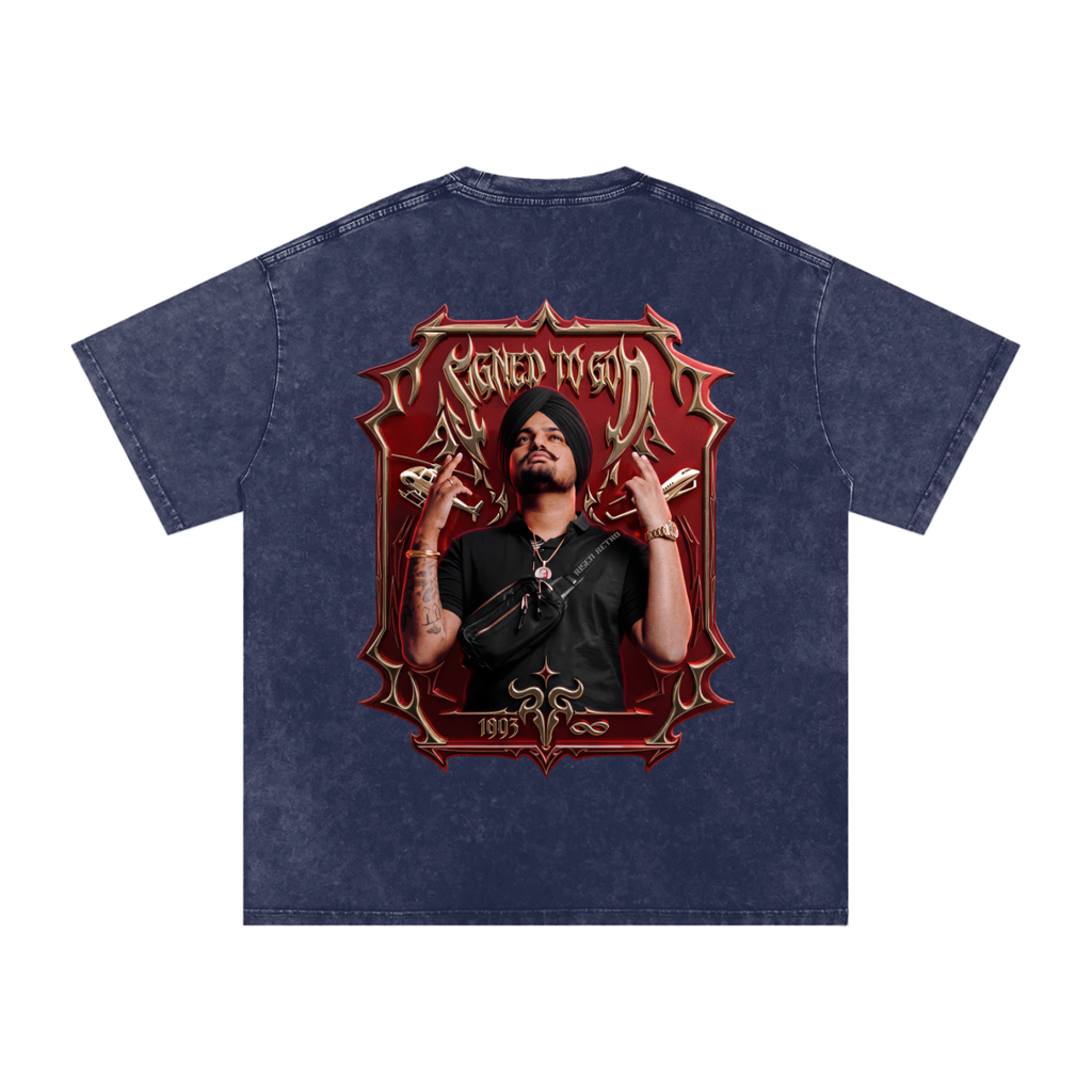 SMW | Signed to God | RisenRetro |Snow Washed Oversized Cotton T-Shirt