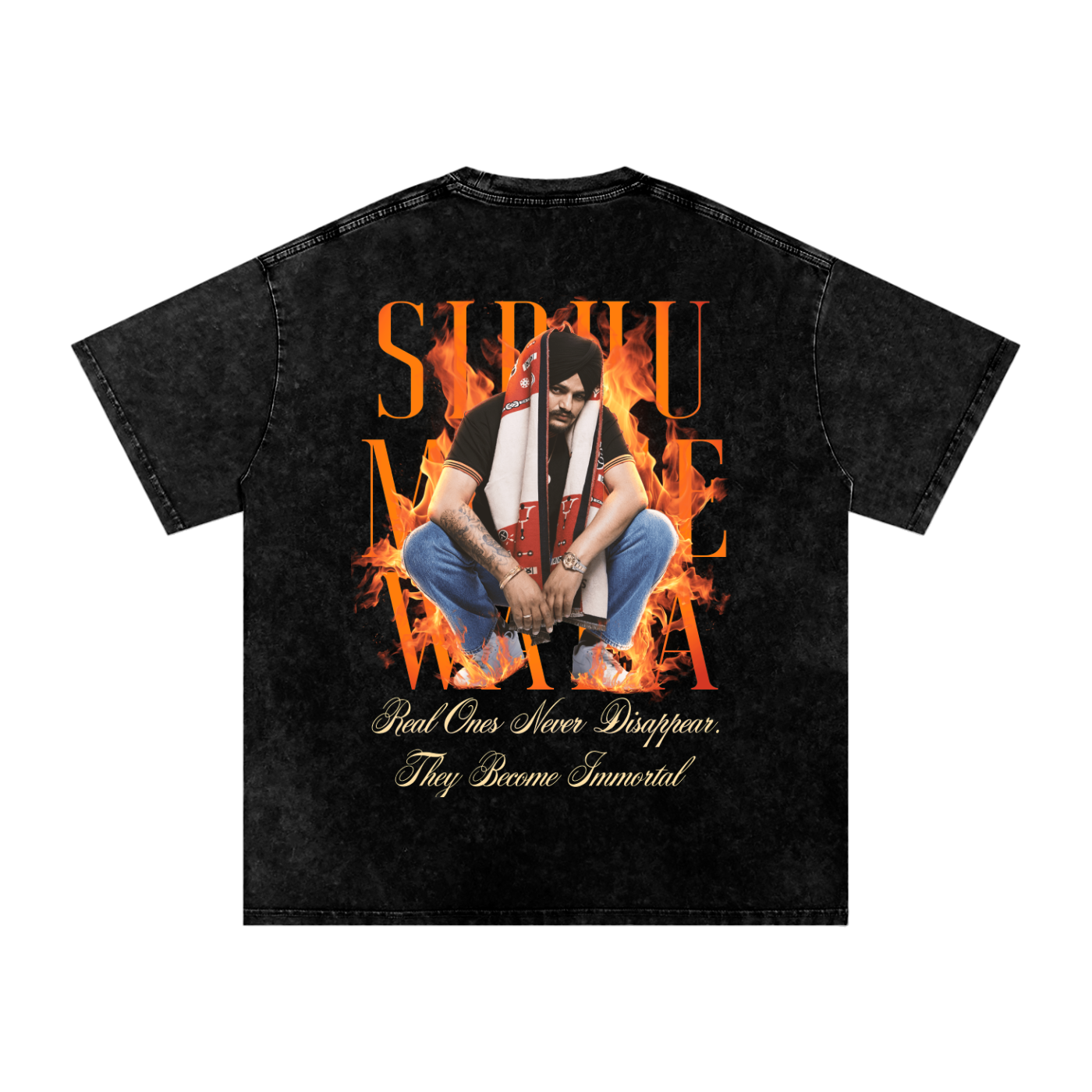 SIDHU MOOSE WALA X Risen Retro Washed Oversized T-Shirt