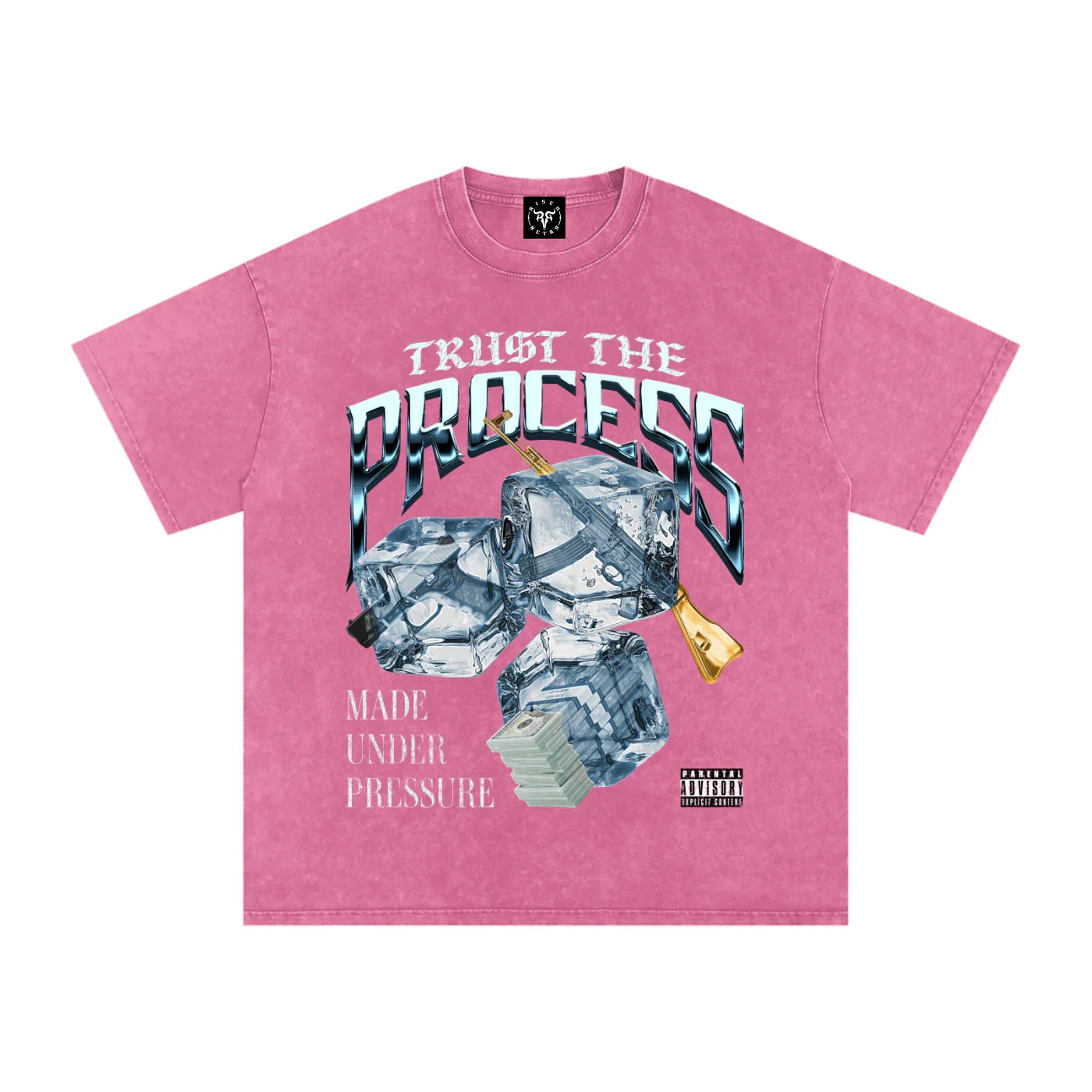 Trust The Process X Risen Retro Snow Washed Oversized Cotton T-Shirt