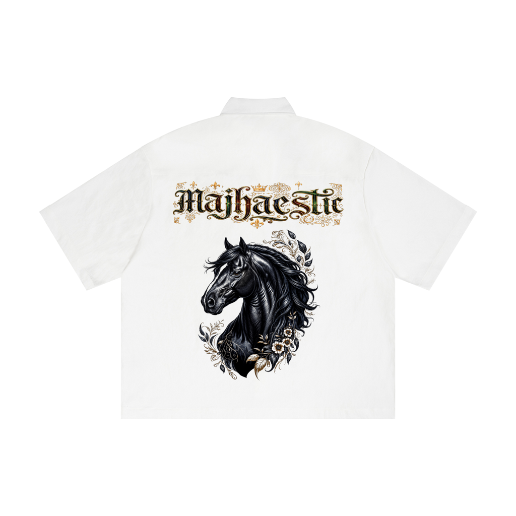 MAJHAESTIC X RisenRetro Unisex Boxy Heavyweight Short Sleeve Shirt