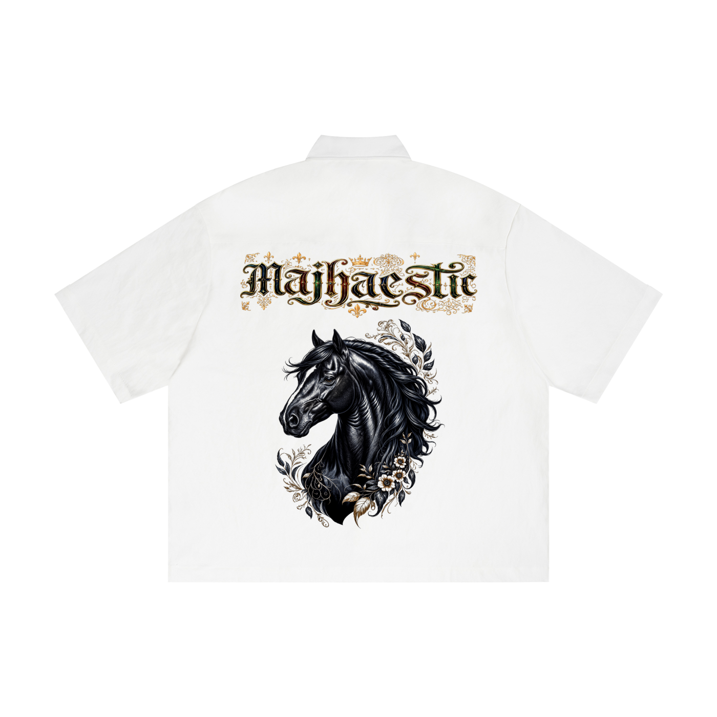 MAJHAESTIC X RisenRetro Unisex Boxy Heavyweight Short Sleeve Shirt