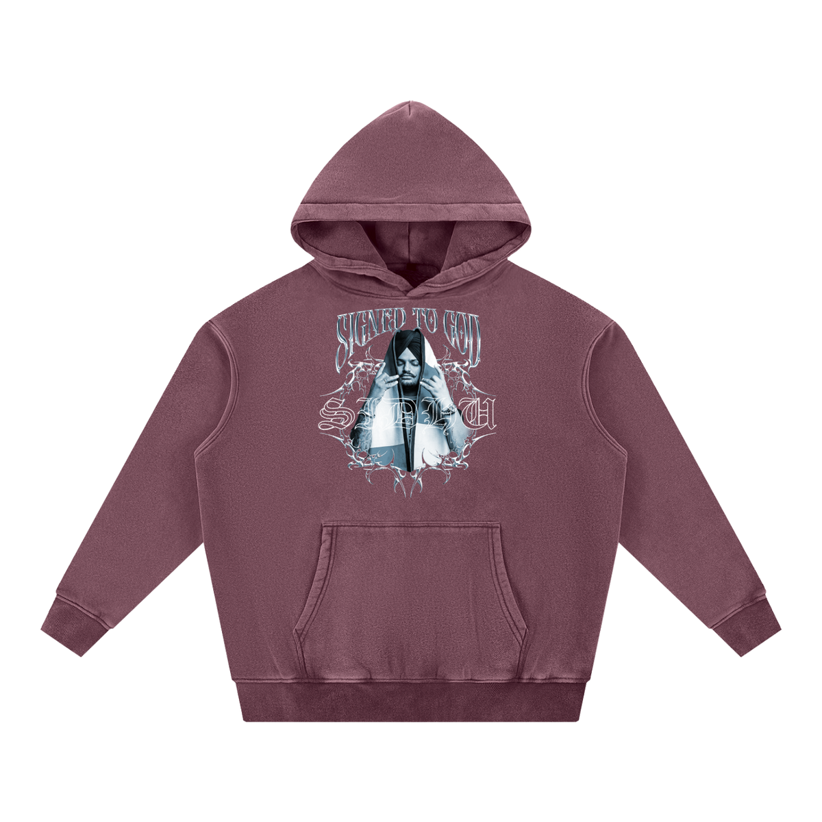 SIGNED TO GOD | Snow Wash Fleece Oversize Hoodie | SMW | RISENRETRO