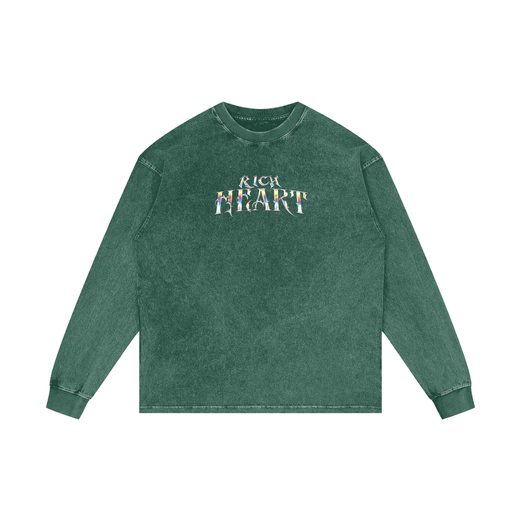 RICH HEART | RISENRETRO | Acid Wash Oversize Long Sleeve T-Shirt
