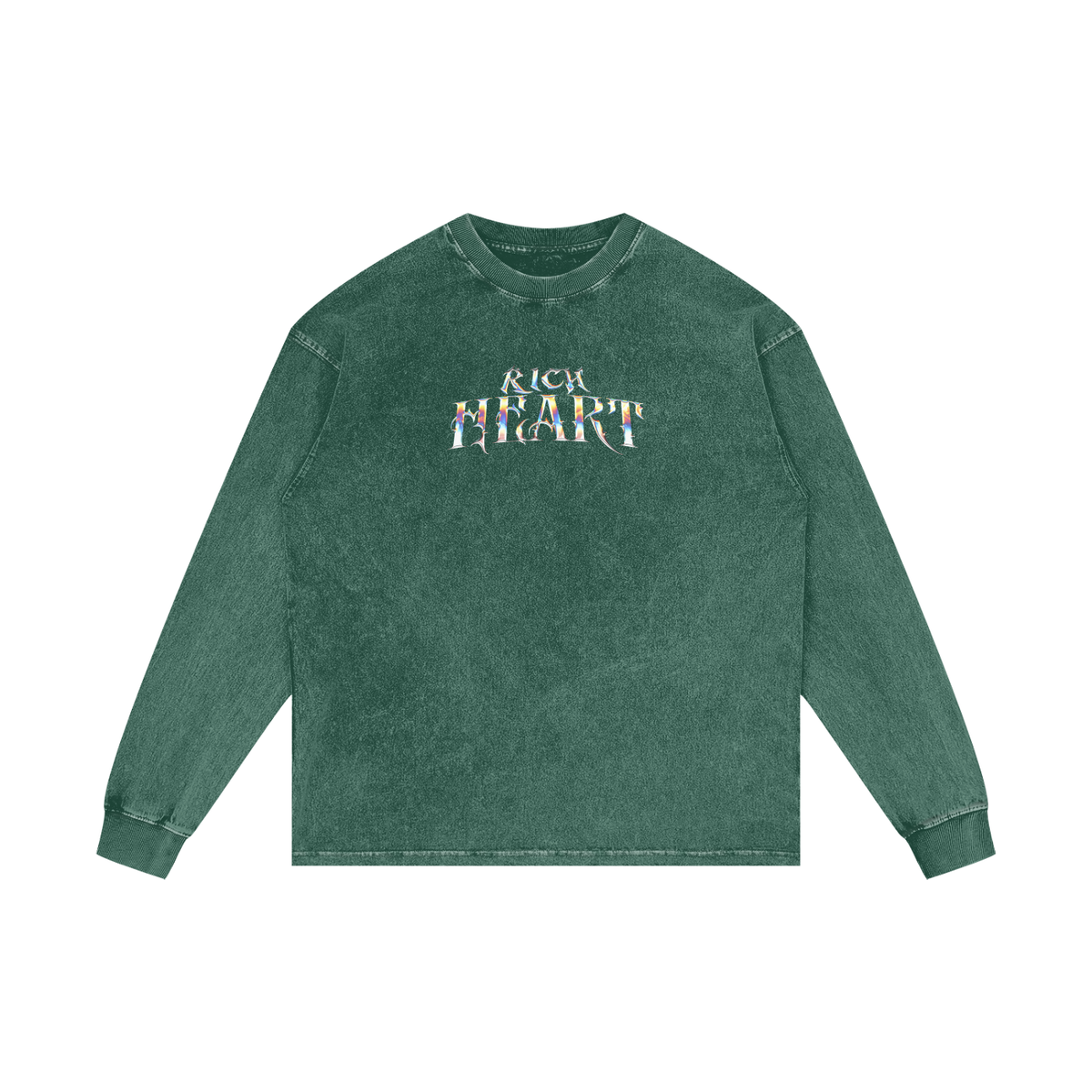 RICH HEART | RISENRETRO | Acid Wash Oversize Long Sleeve T-Shirt