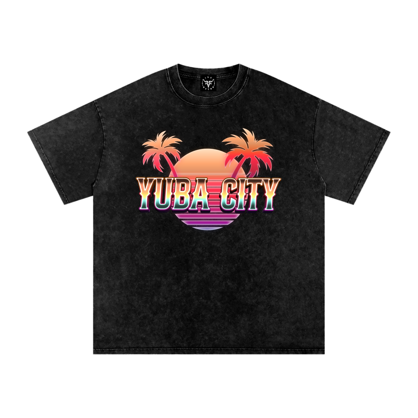 YUBA CITY  X Risen Retro Snow Washed Oversized Cotton T-Shirt