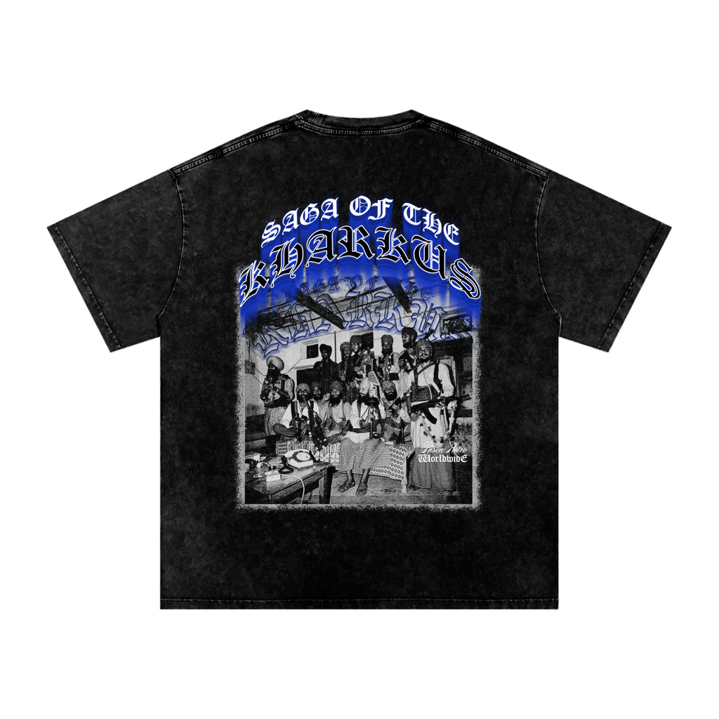SAGA OF THE KHARKU'S | Snow Washed Oversized Cotton T-Shirt | RISENRETRO