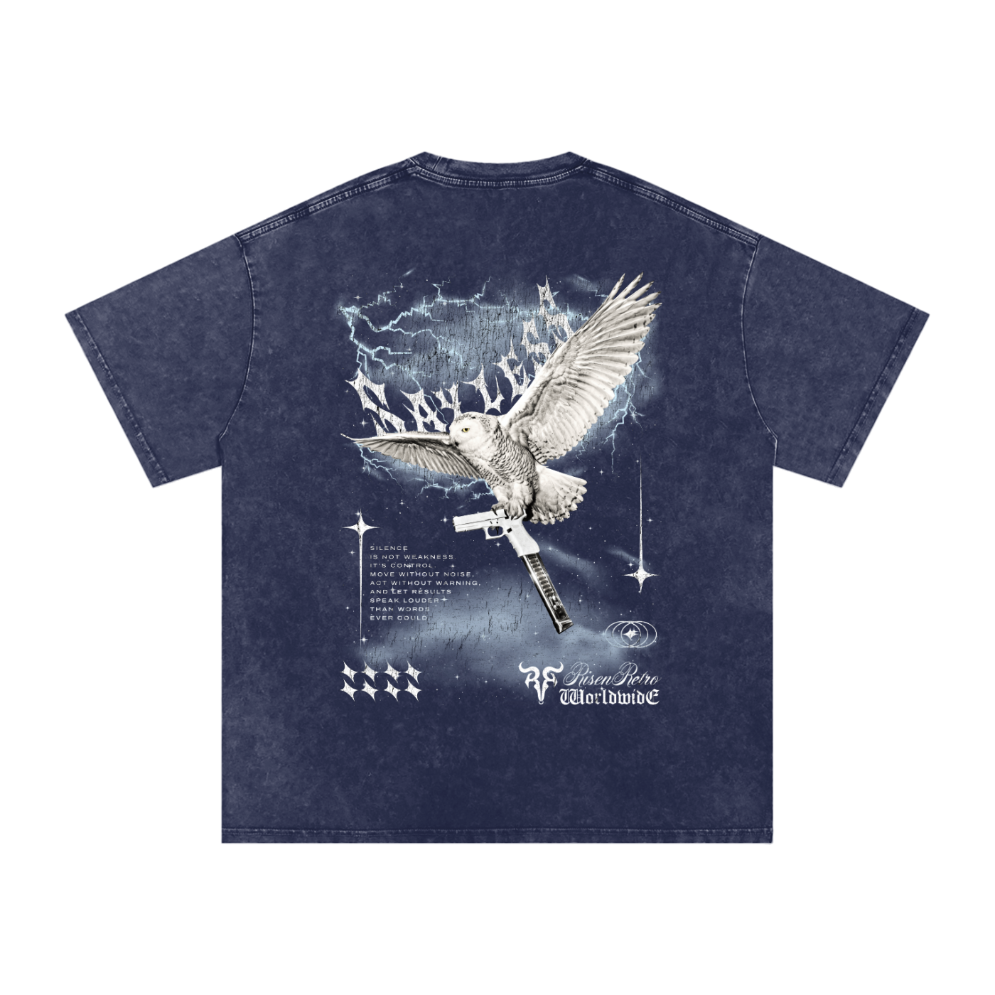SAYLESS  X Risen Retro Snow Washed Oversized Cotton T-Shirt