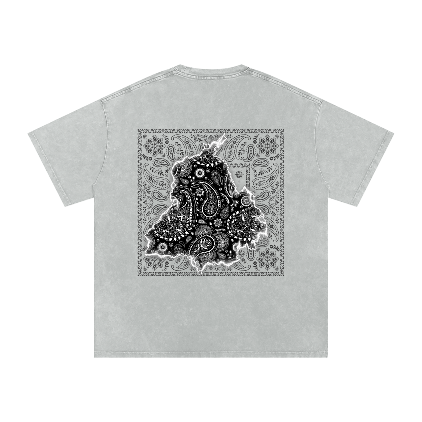 Panjab Bandana Flash X RisenRetro Snow Washed Oversized Cotton T-Shirt