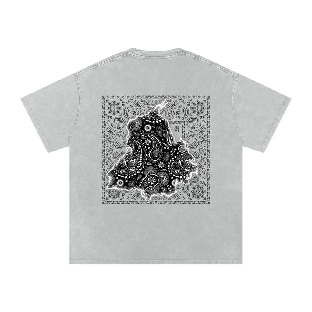 Panjab Bandana Flash X RisenRetro Snow Washed Oversized Cotton T-Shirt