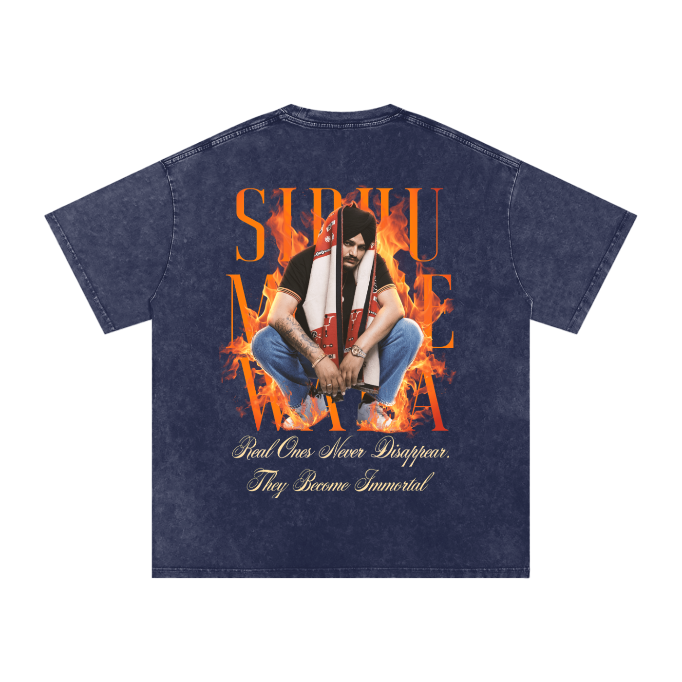 SIDHU MOOSE WALA X Risen Retro Washed Oversized T-Shirt