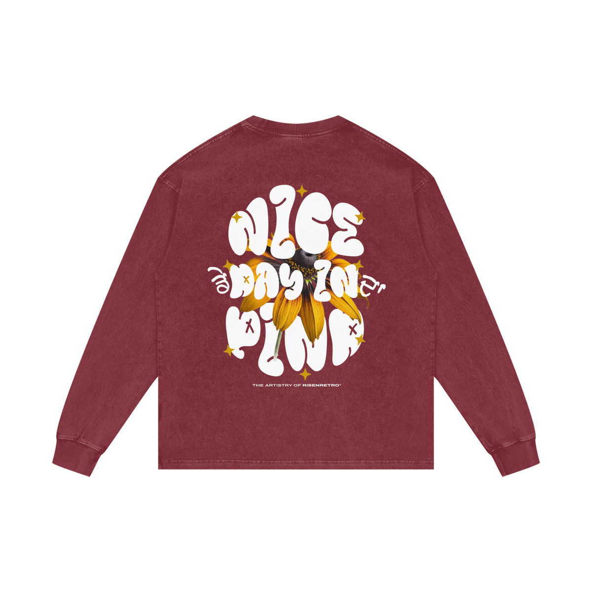 NICE DAY IN DA PIND | RISENRETRO | Acid Wash Oversize Long Sleeve T-Shirt