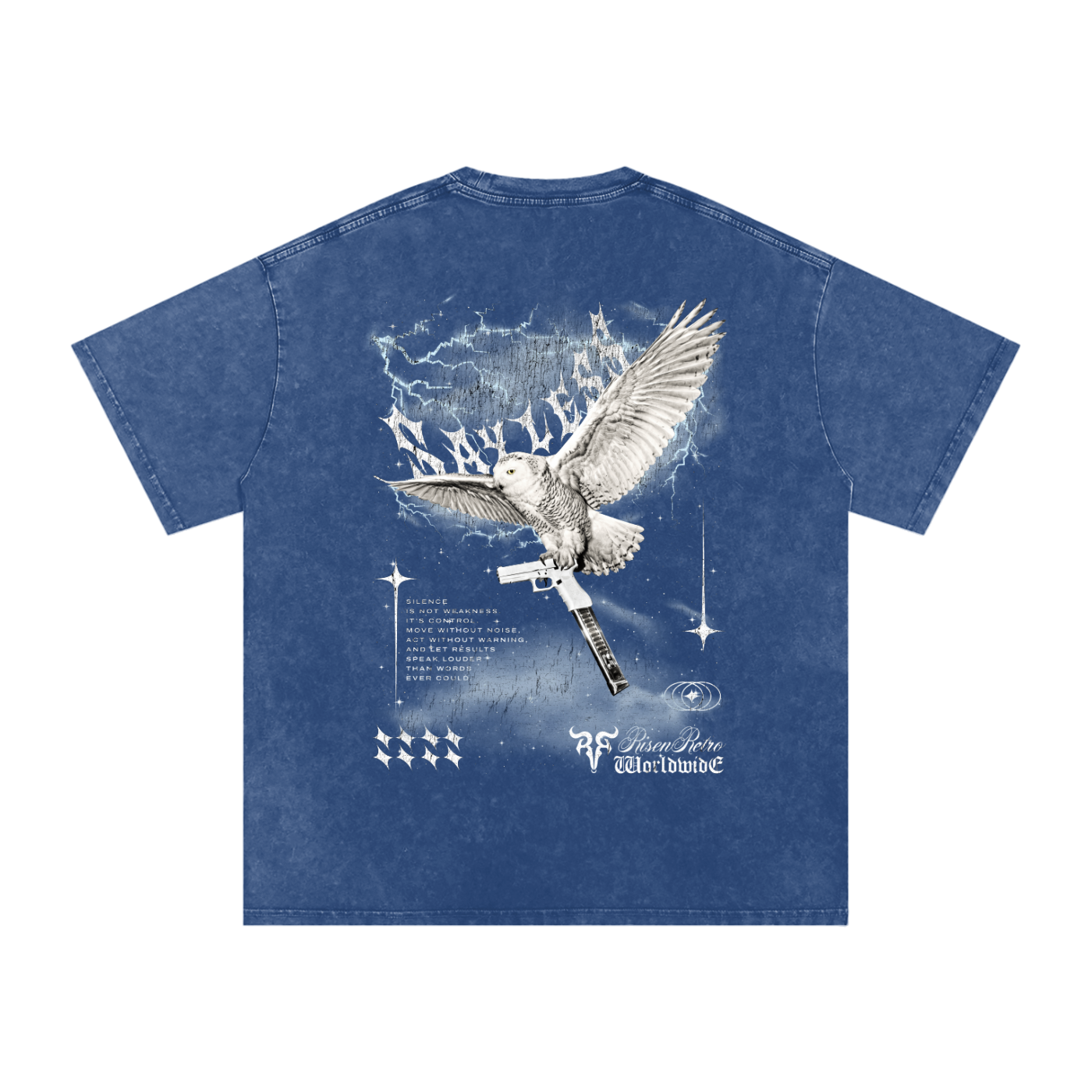SAYLESS  X Risen Retro Snow Washed Oversized Cotton T-Shirt