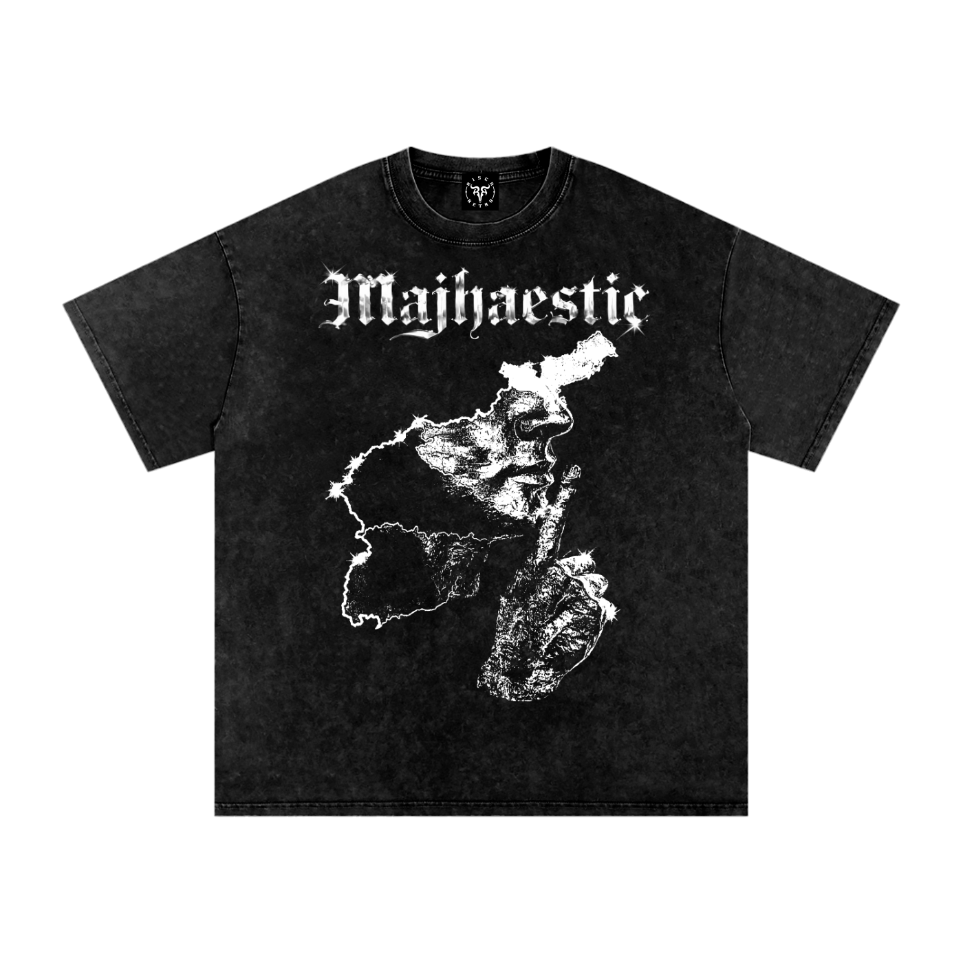 MAJHAESTIC x RisenRetro Snow Washed Oversized Cotton T-Shirt