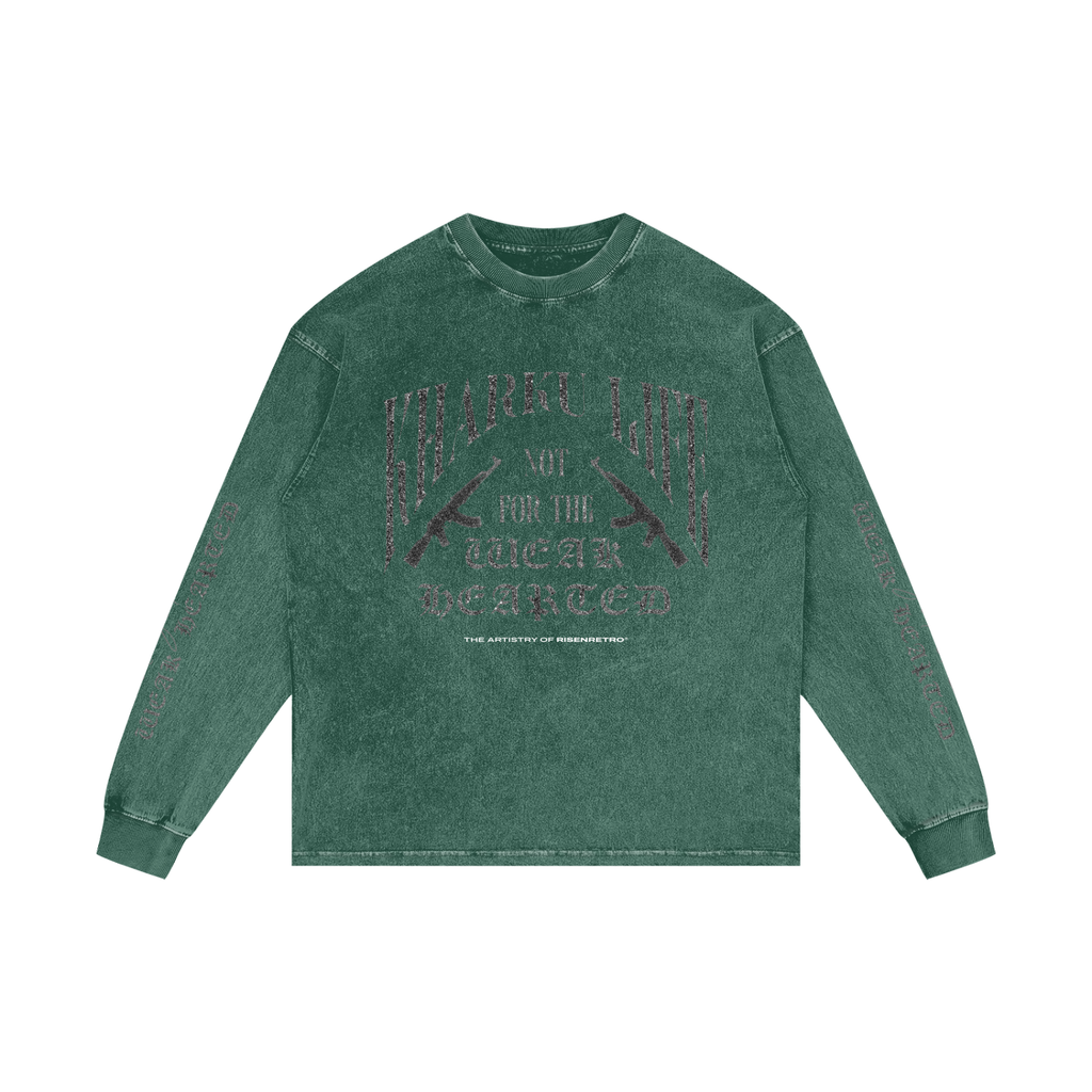 KHARKU LIFE | RISENRETRO | Acid Wash Oversize Long Sleeve T-Shirt