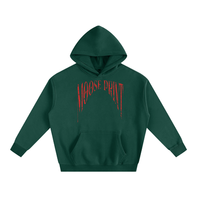 Moose Print Oversize Fleeced Hoodie