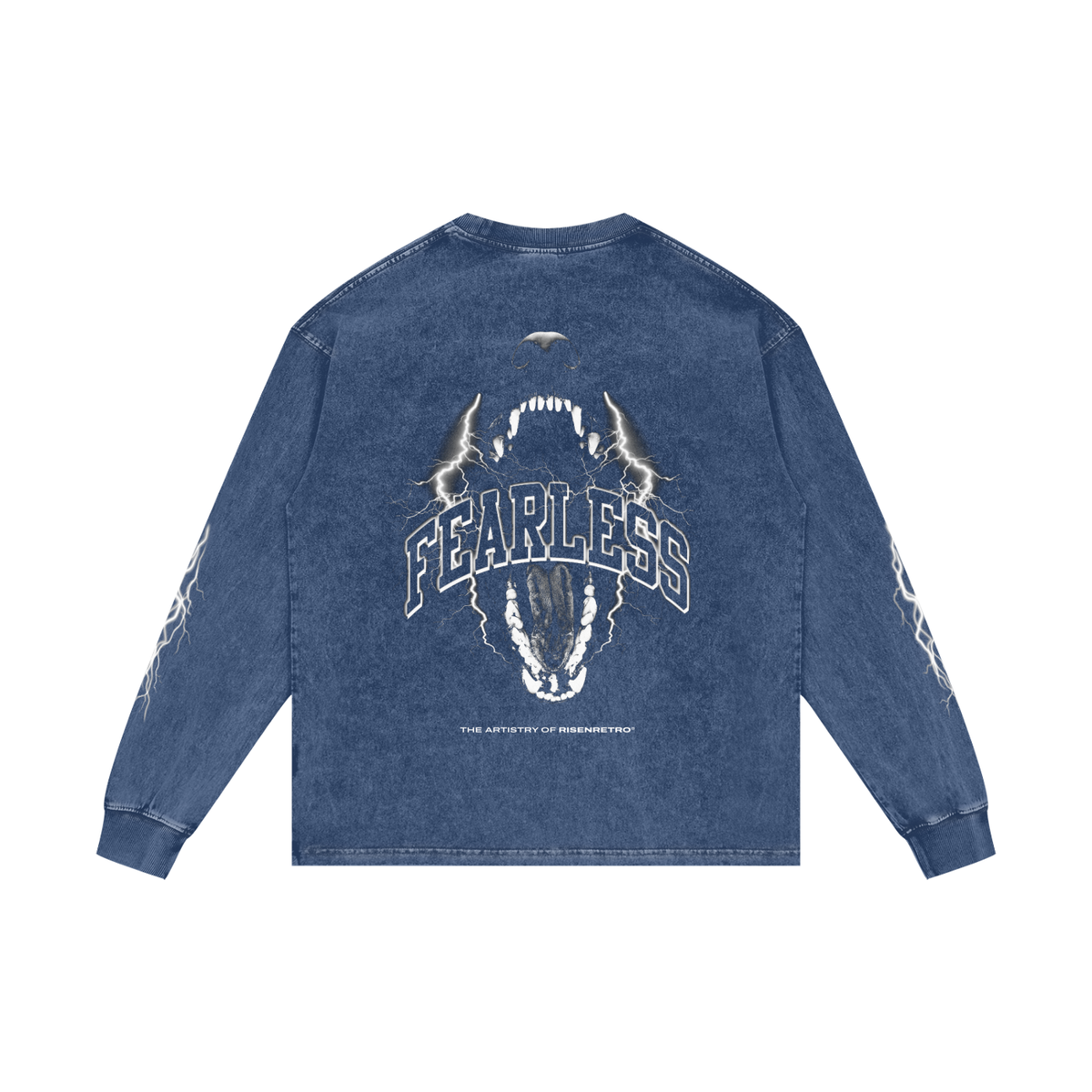 FEARLESS | RISENRETRO | Acid Wash Oversize Long Sleeve T-Shirt