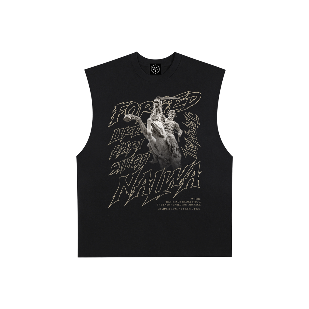 Forged Like Hari Singh Nalwa X Risen Retro Raw Edge Cotton Tank Top