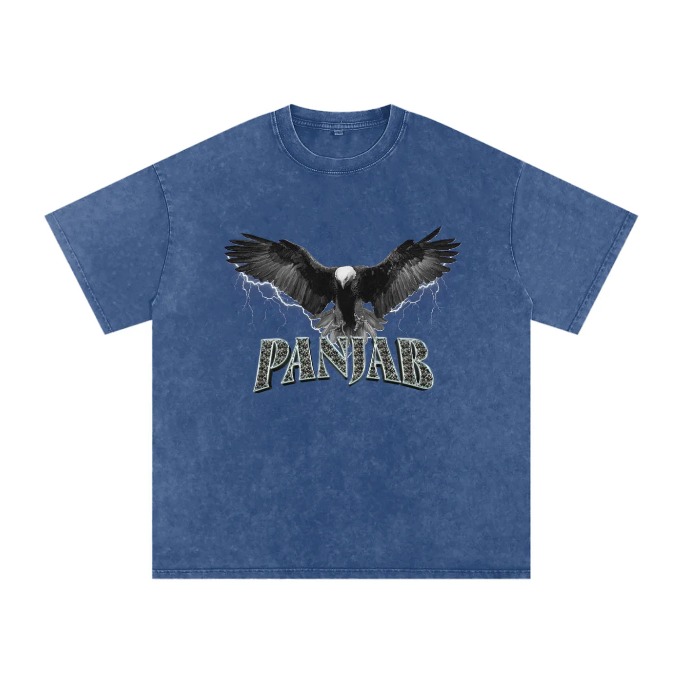 T-shirt surdimensionné délavé à la neige Panjab Thunder Eagle