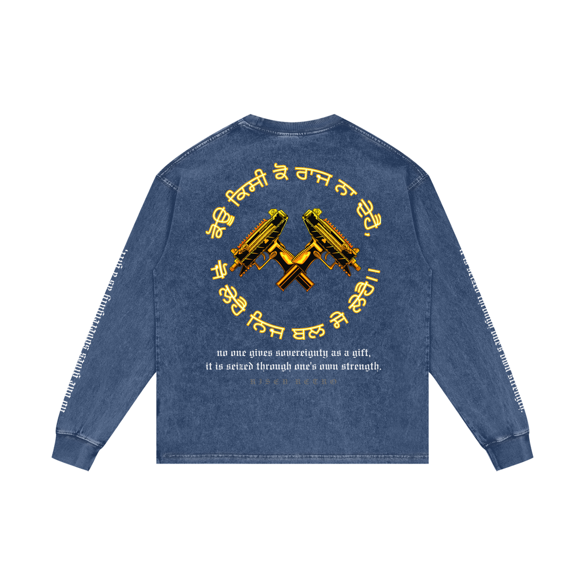 FORCE OF WILL 3 | RISENRETRO | Acid Wash Oversize Long Sleeve T-Shirt