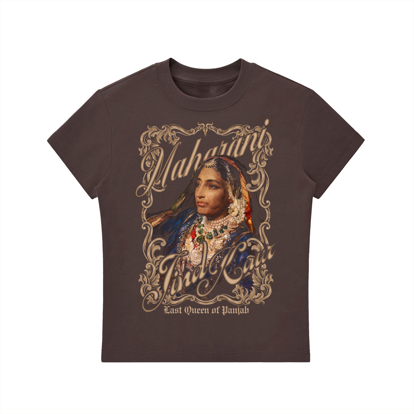 MAHARANI JIND KAUR Women's Essential Bodycon Crewneck T-Shirt