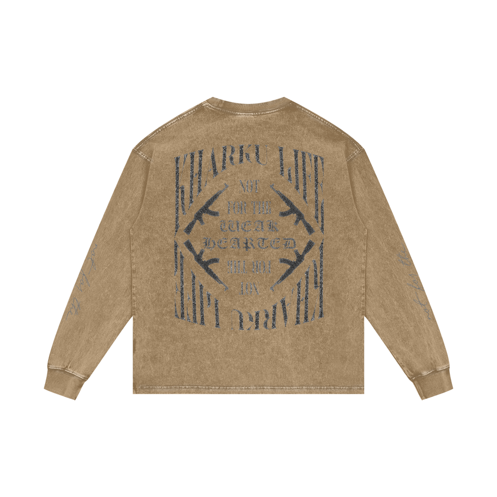 KHARKU LIFE | RISENRETRO | Acid Wash Oversize Long Sleeve T-Shirt