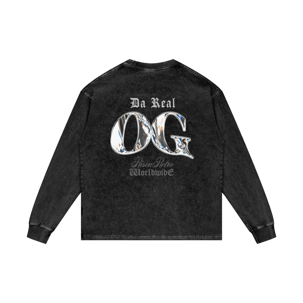 DA REAL OG | RISENRETRO | Acid Wash Oversize Long Sleeve T-Shirt