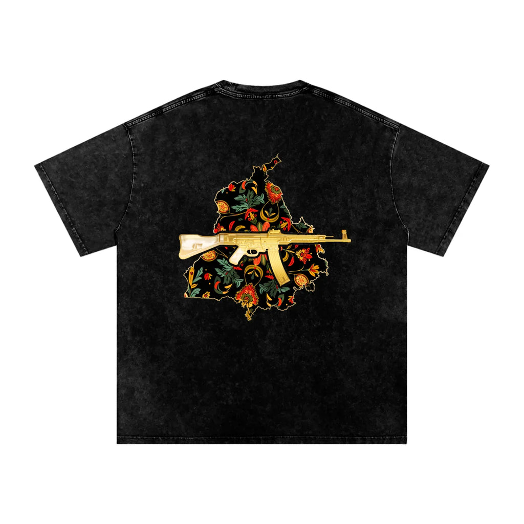 Panjab Vintage V2 X RisenRetro Snow Washed Oversized Cotton T-Shirt
