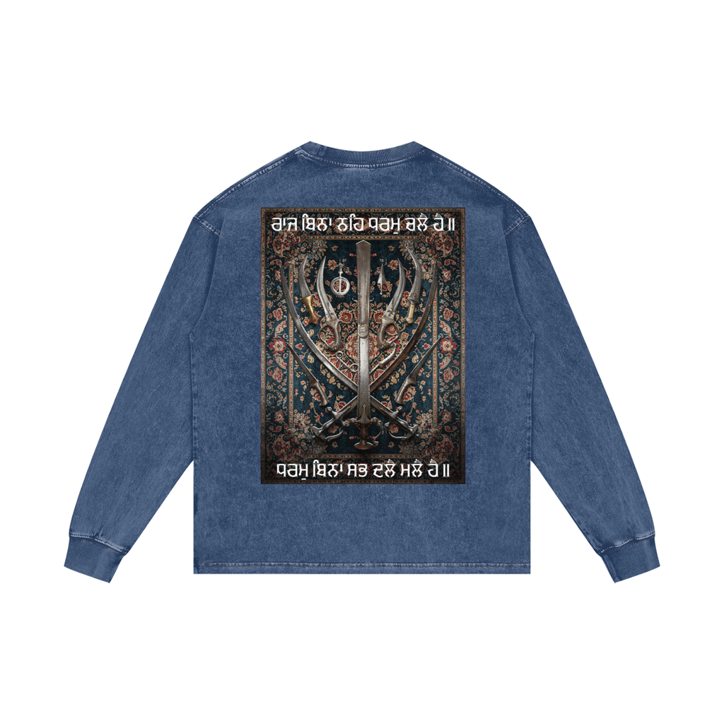 The Khalsa Spirit  | RISENRETRO | Acid Wash Oversize Long Sleeve T-Shirt