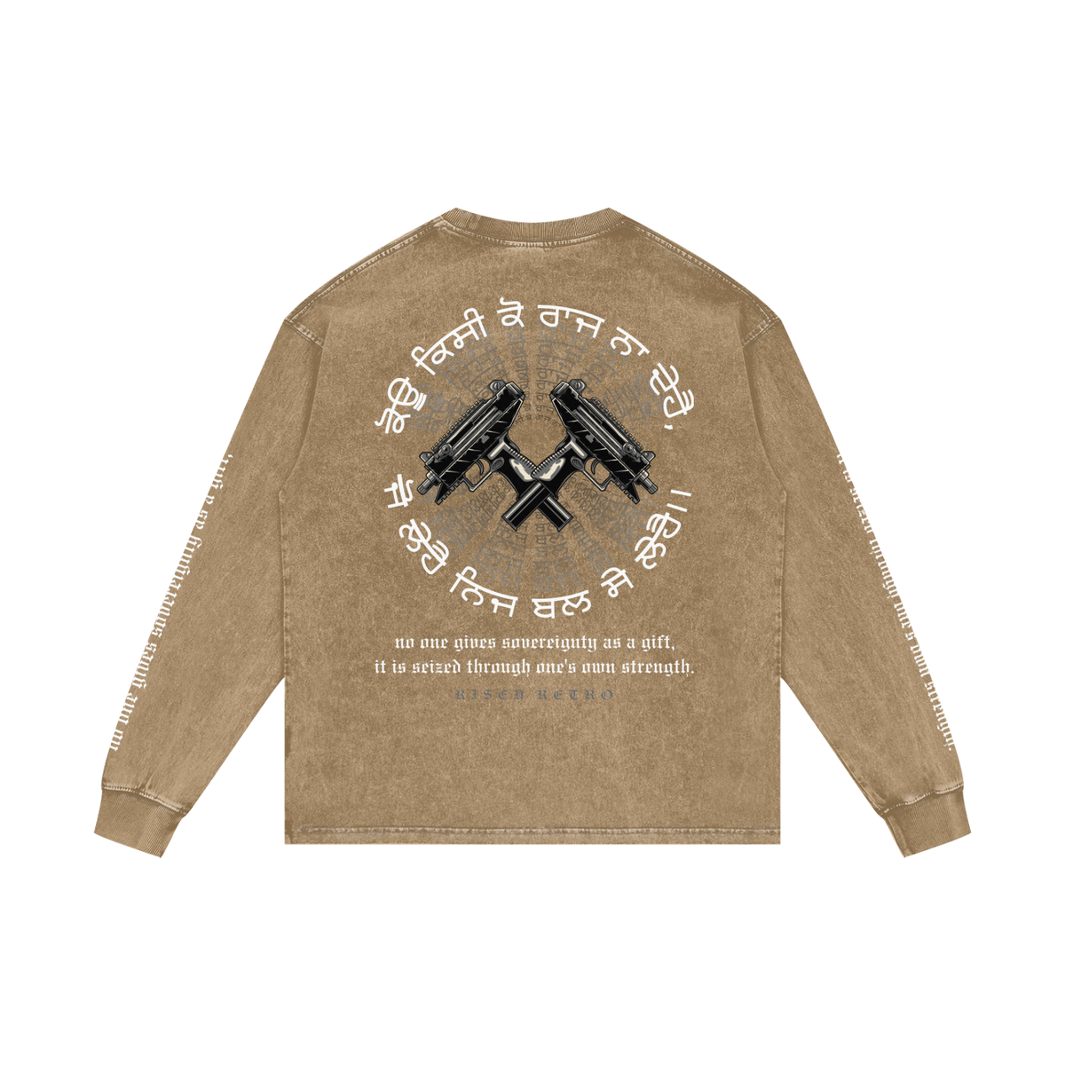 FORCE OF WILL | RISENRETRO | Acid Wash Oversize Long Sleeve T-Shirt