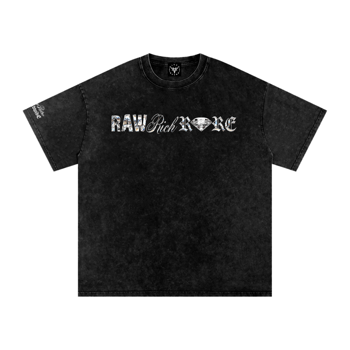 RAW RICH RARE X Risen Retro V2 Snow Washed Oversized Cotton T-Shirt