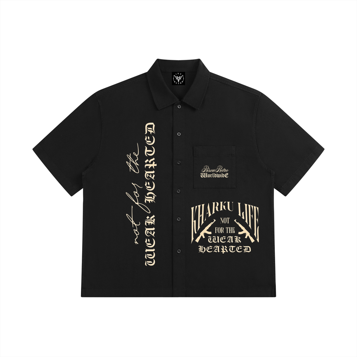 KHARKU LIFE V2 | RISENRETRO | Unisex Boxy Patch Pocket Short Sleeve Shirt