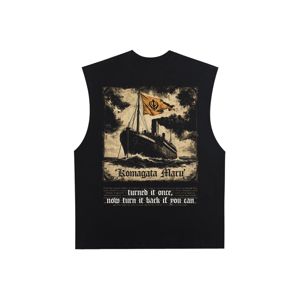 Komagata Maru | RisenRetro | Raw Edge Cotton Tank Top