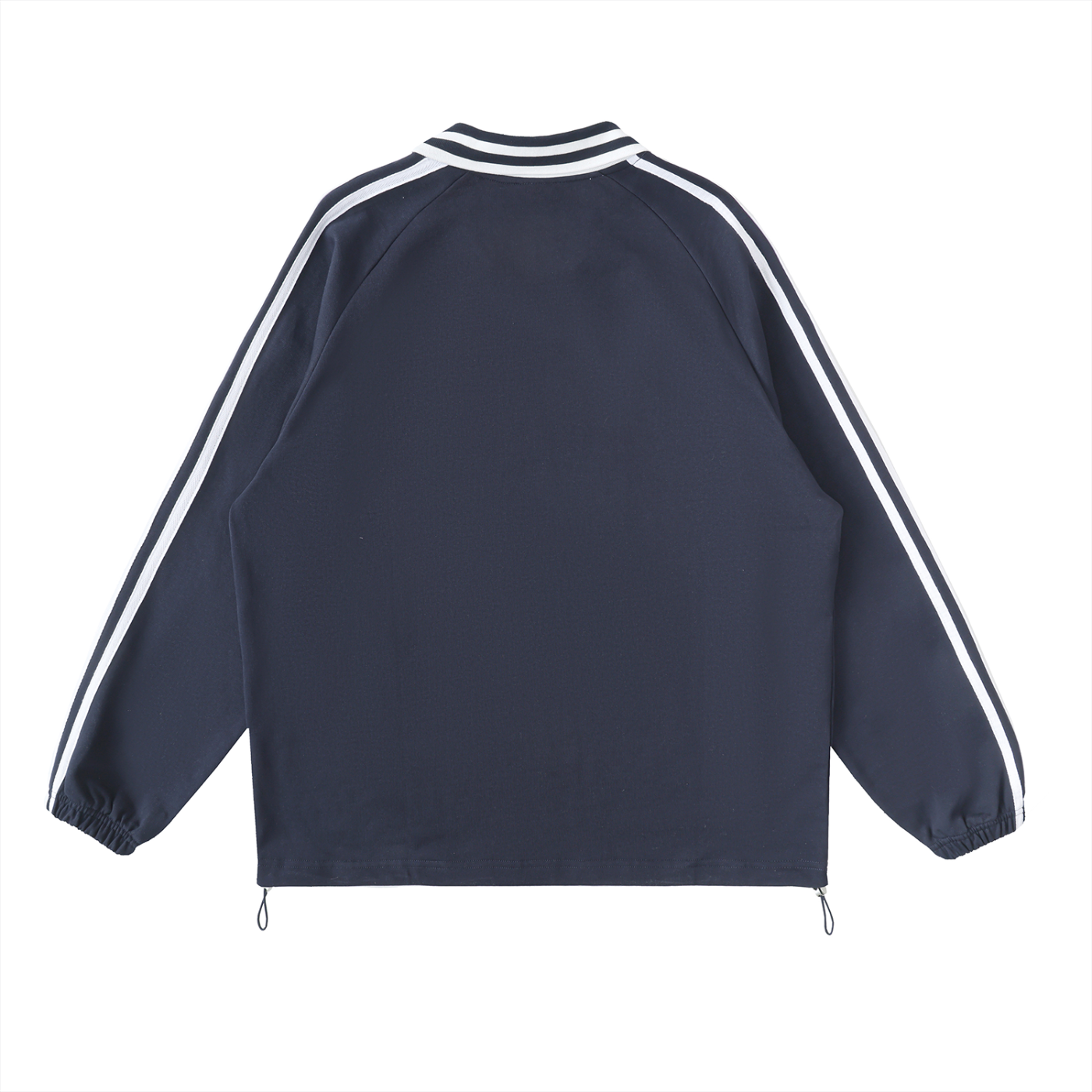 Risen Retro Monogram Contrast Striped Lapel Collar Sweatshirt