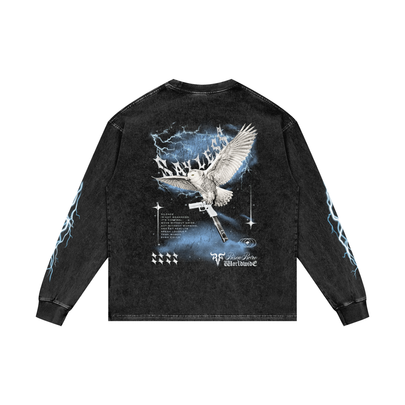 SAYLESS X RisenRetro Acid Wash Oversize Long Sleeve T-Shirt