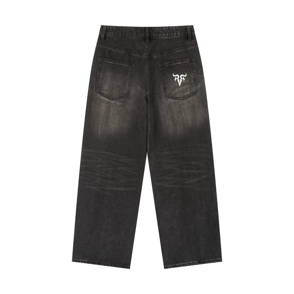 RisenRetro Vintage Wash Heavyweight Denim Jeans