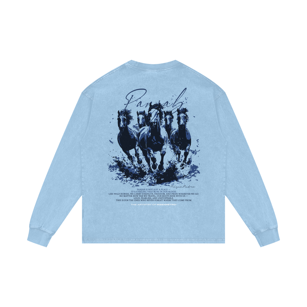 PANJAB CLUB | RISENRETRO | Acid Wash Oversize Long Sleeve T-Shirt
