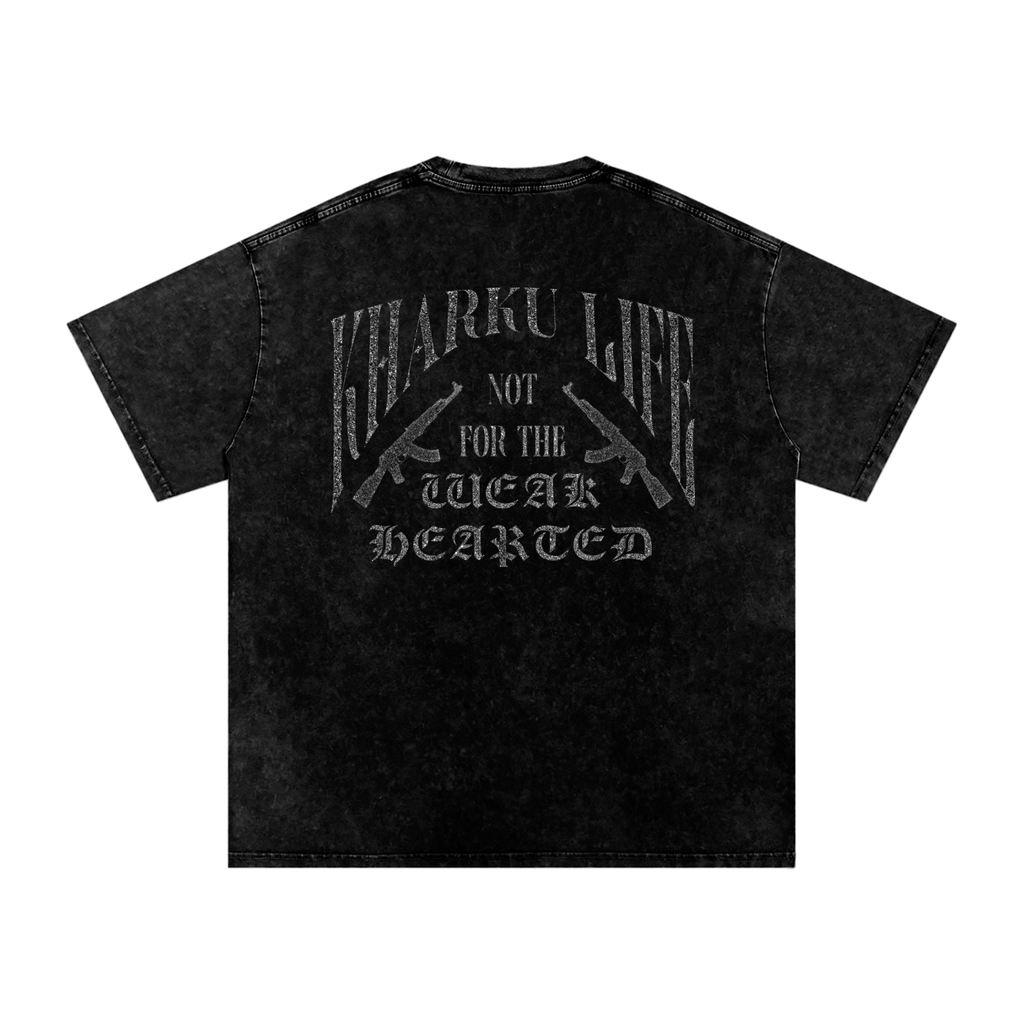 KHARKU LIFE V2 x RISEN RETRO Snow Washed Oversized Cotton T-Shirt