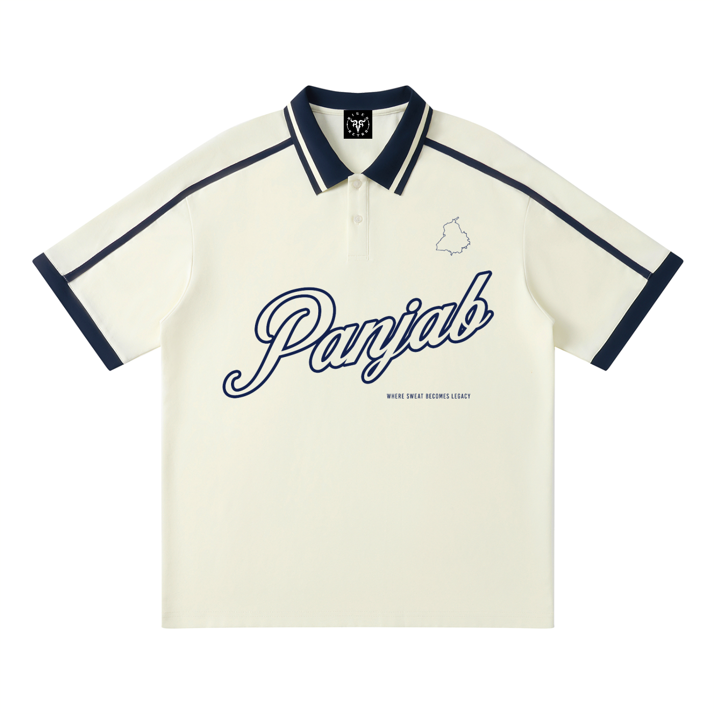 PANJAB LEGACY x RisenRetro Unisex Contrast Piping Polo Shirt