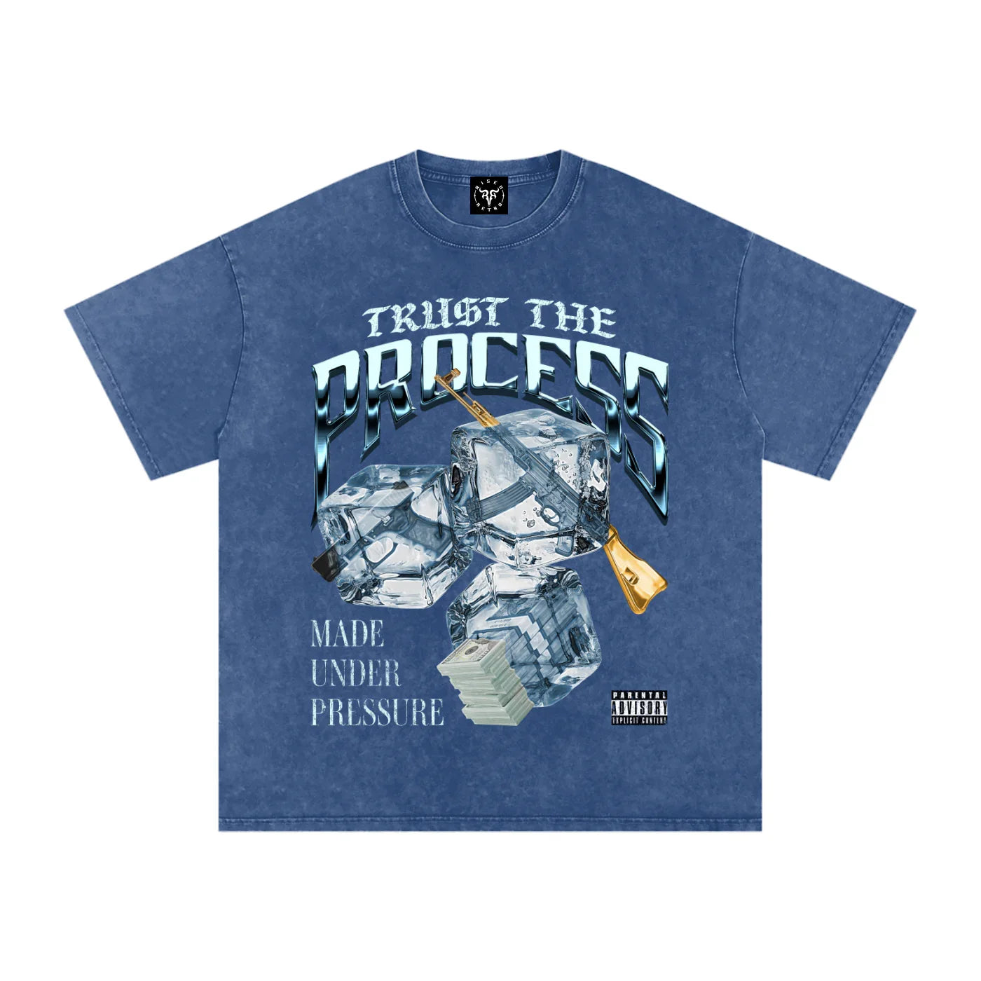 Trust The Process X Risen Retro Snow Washed Oversized Cotton T-Shirt