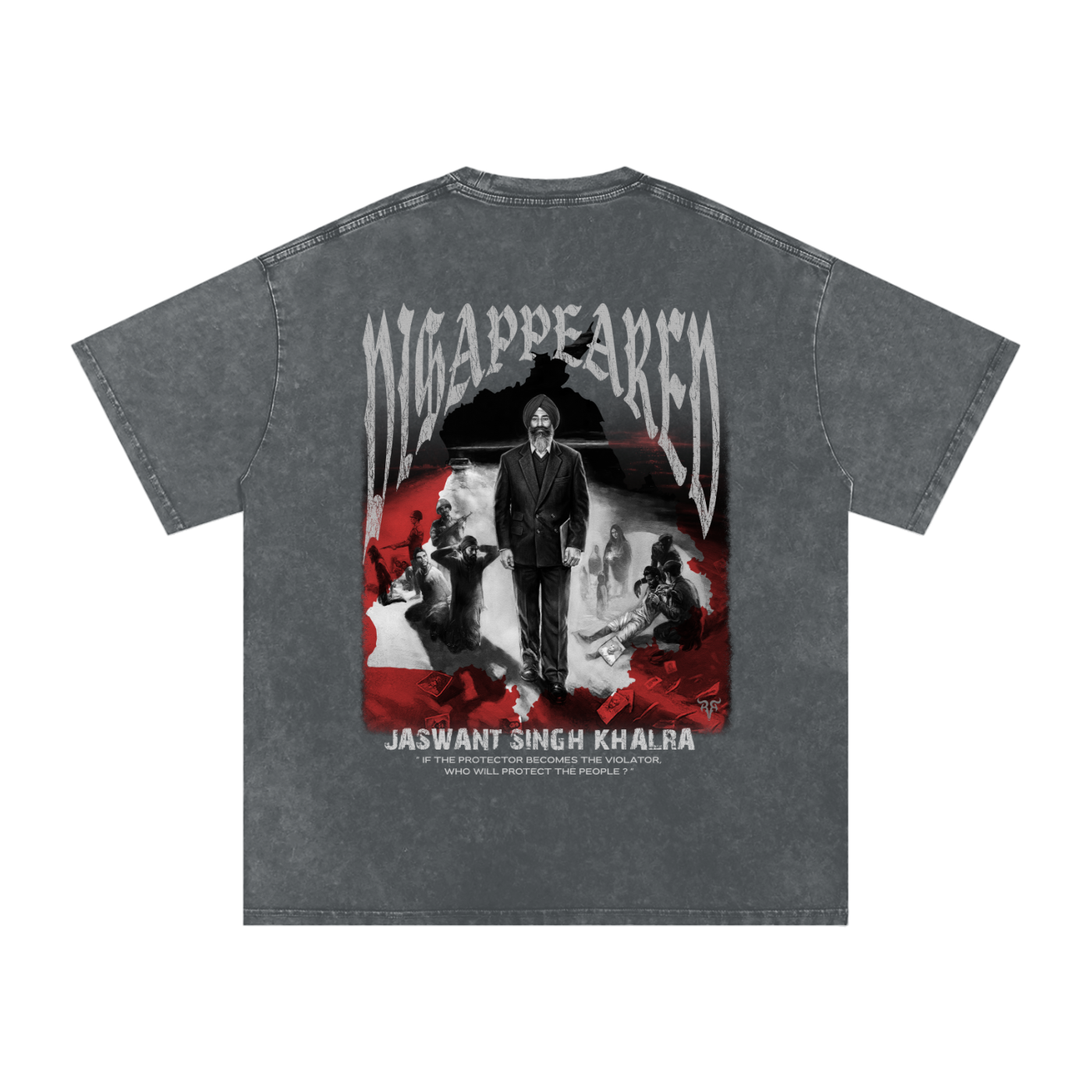 JASWANT SINGH KHALRA DISAPPEARED X  Washed Oversized T-Shirt