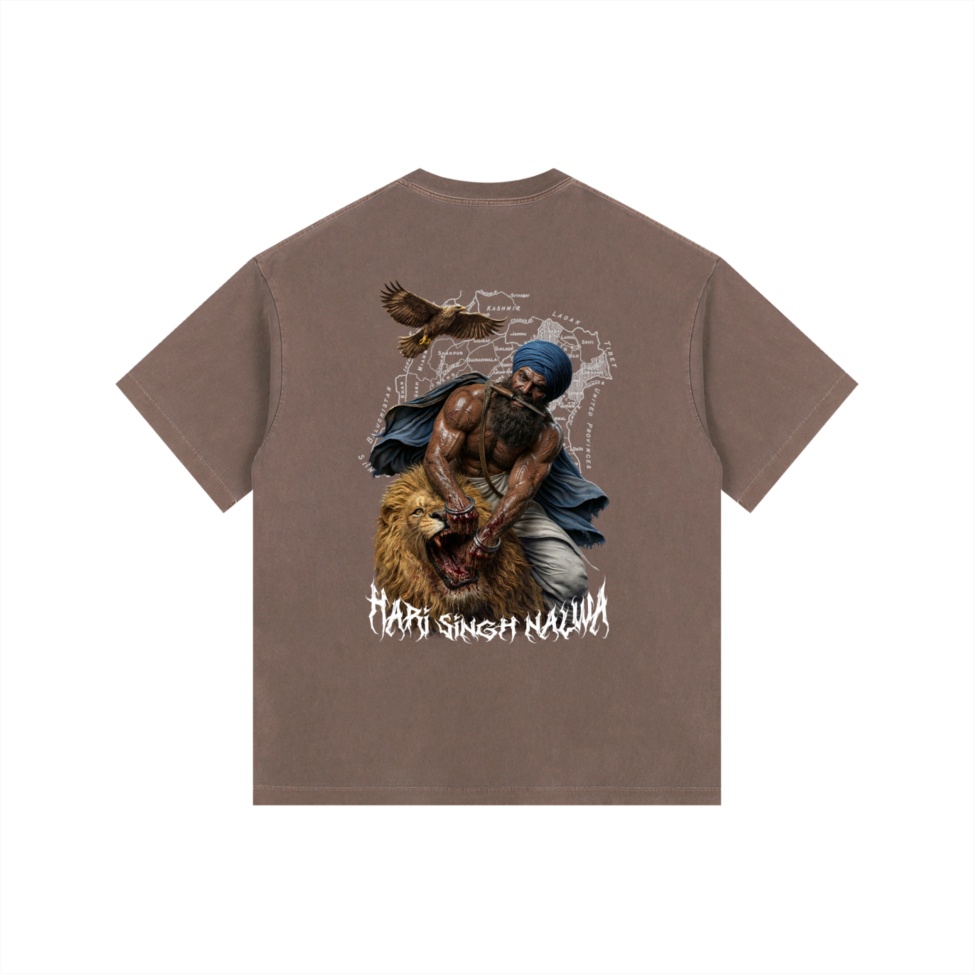 SHER - E -PANJAB NALWA Vintage Washed Oversized Cotton T-Shirt