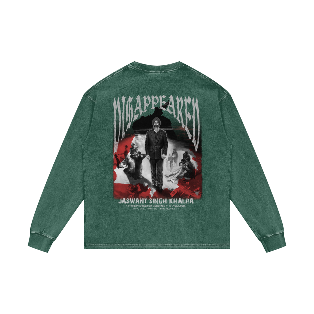 JASWANT SINGH KHALRA DISAPPEARED x Acid Wash Oversize Long Sleeve T-Shirt