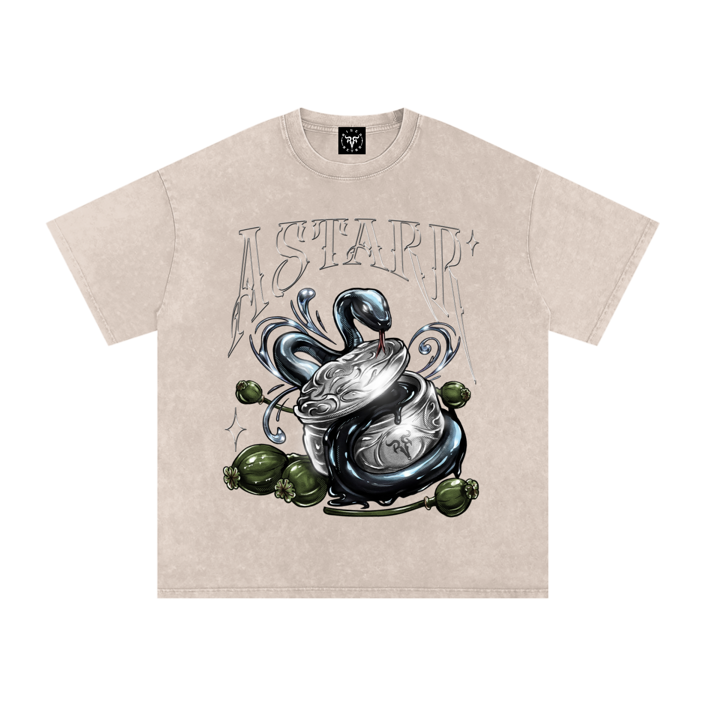 ASTARR x RISEN RETRO Snow Washed Oversized Cotton T-Shirt