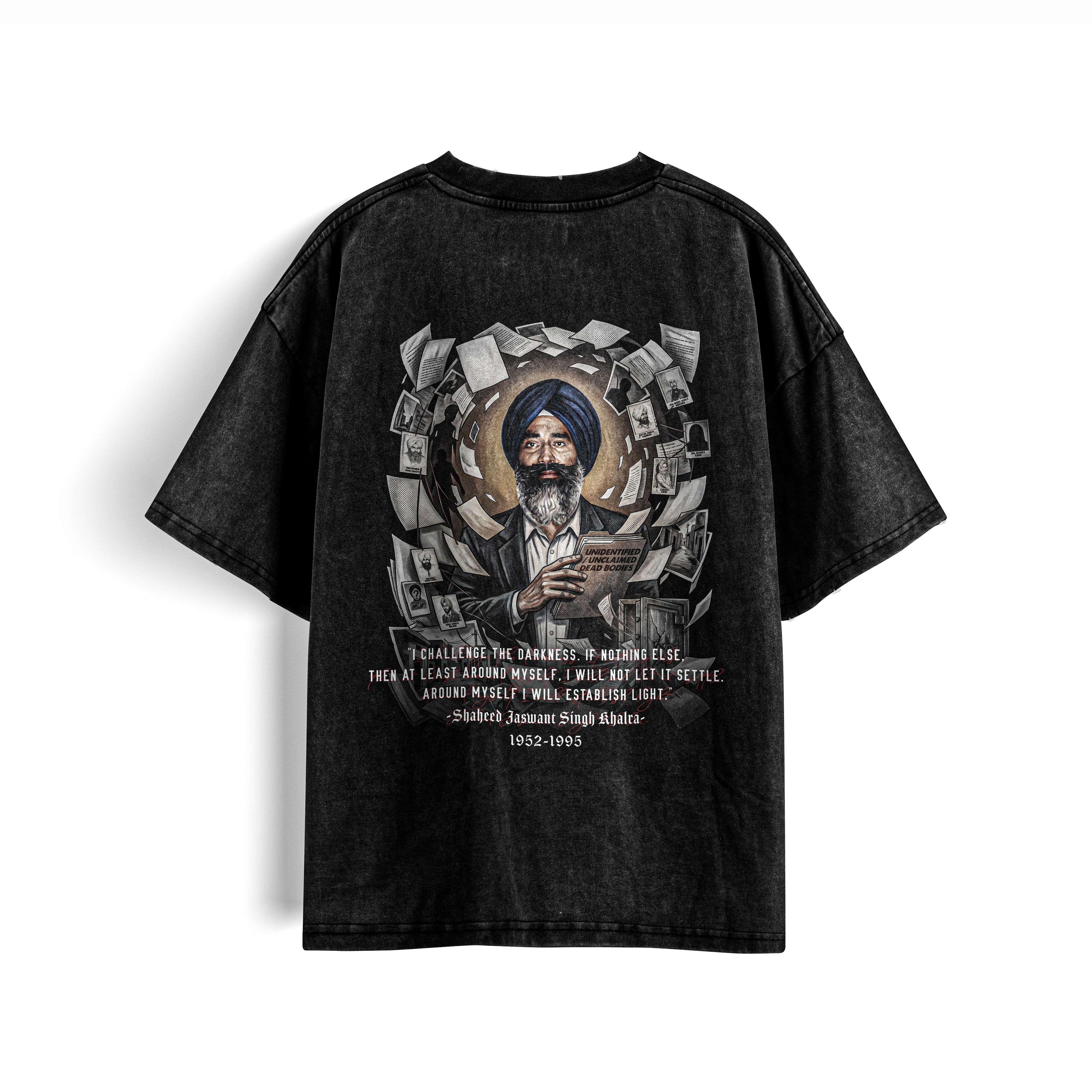 JASWANT SINGH KHALRA Washed Oversized Cotton T-Shirt